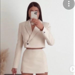 2 PCS NWT Zara Cropped Blazer & Asymmetric Skirt